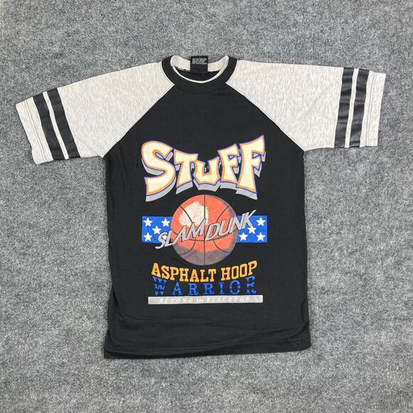 Athletic Works T-Shirt Mens S Black Gray Slam Dunk  Basketball Graphic Y2K - Picture 1 of 7